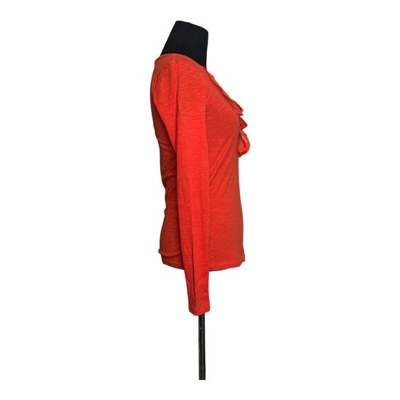 Loft orange long sleeve ruffle blouse size XSP - Picture 6 of 9